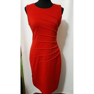 Calvin Klein Red Cocktail Dress Petite Solid